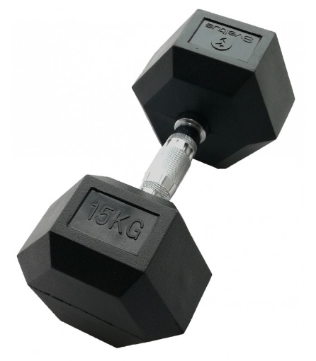 Attēls Sešstūra hantele 15 kg - Dumbbell