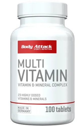 Attēls MULTIVITAMĪNI 100 TABLETES - BODY ATTACK