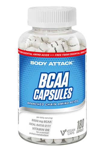 Attēls BCAA 180 Kapsulas - Body Attack